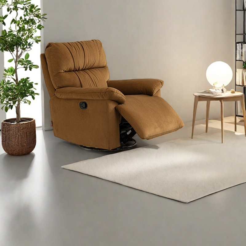 Ergonomic pleated design lounge chair, Brown
