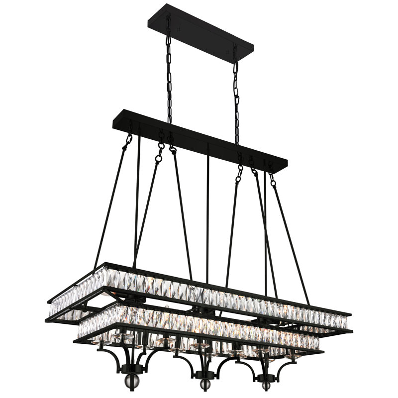 Seale 20 - Light Dimmable Tiered Chandelier, Black