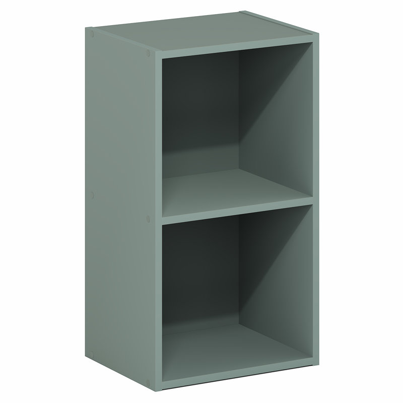 Cannice Standard Bookcase, Sage Green, (2 Shelves) 21" H x 12" W x 9" D