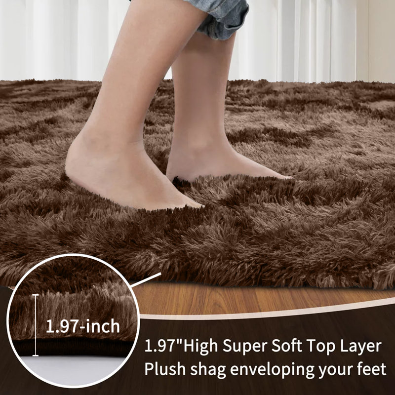Soft Plush Shaggy Area Rug – Ultra Cozy High-Pile Fluffy Carpet for Living Room, Bedroom & Modern Home Décor, Brown
