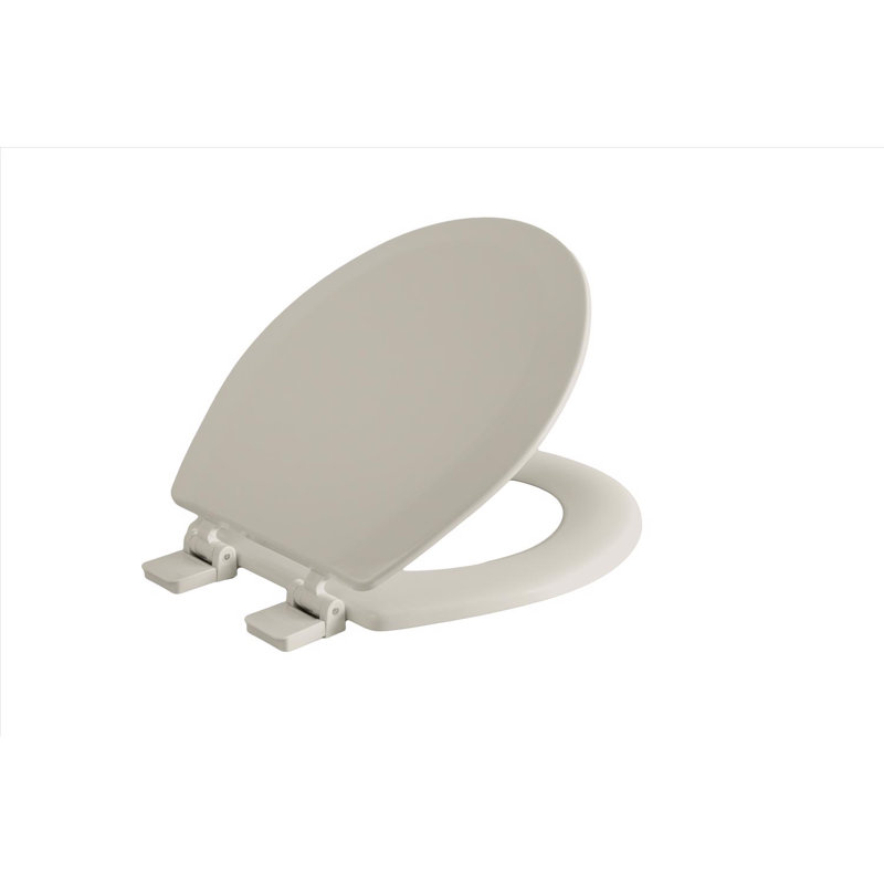OakBrook Collection Laurel Round Bone Wood Toilet Seat, Bone White