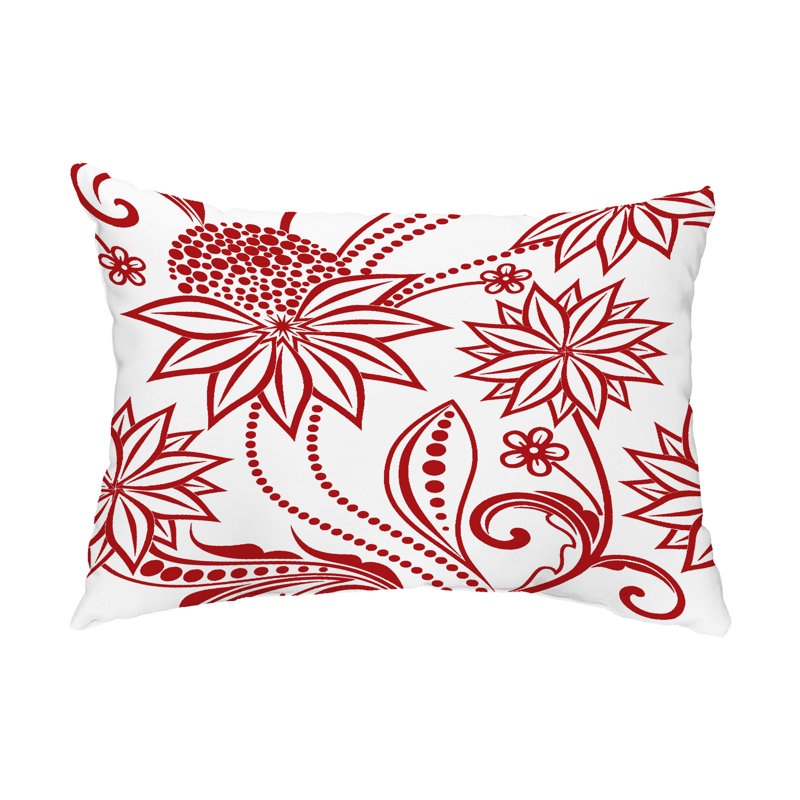Housse et insert de coussin rectangulaire d'extérieur Ella, Rouge