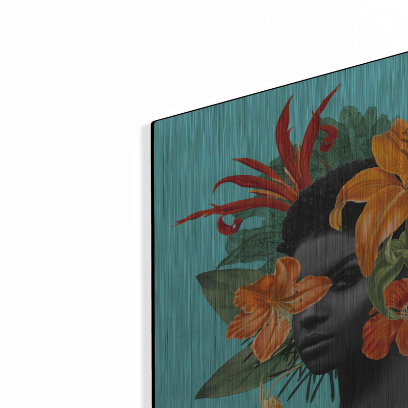 Winston Porter «Tangerine Tropics II» par Grace Popp, art mural en métal, H 12 po x l 12 po