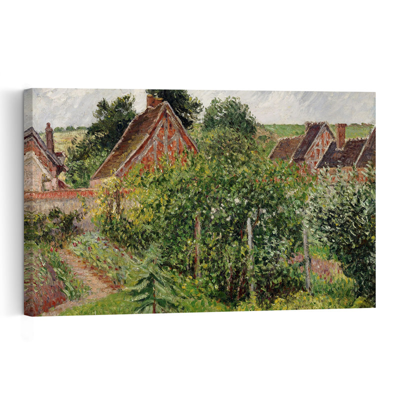 Pluie, après-midi ; Temps pluvieux, Eragny, 1899. Estampe d'art mural abstraite d'architecture contemporaine.