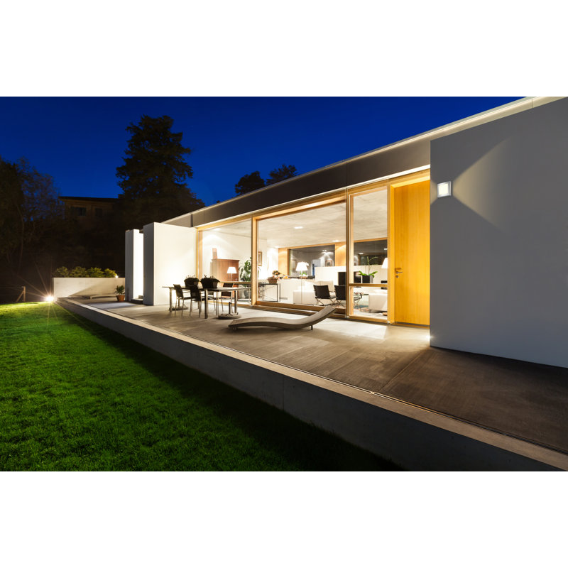 LED Outdoor Armed Sconce, Light grey