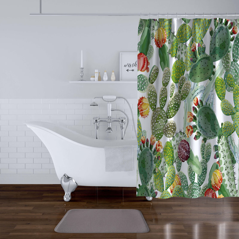 Floral Shower Curtain, 70" H x 71" W