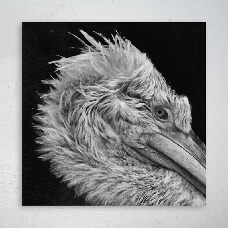 «Greyscale Photo Of Big Bird», reproduction d'art graphique sur toile tendue, H 32 po x l 32 po x P 2 po