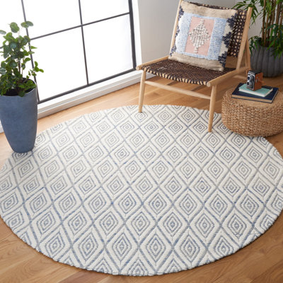 Karaline Hand Woven Wool And Cotton With Latex Geometric Rug