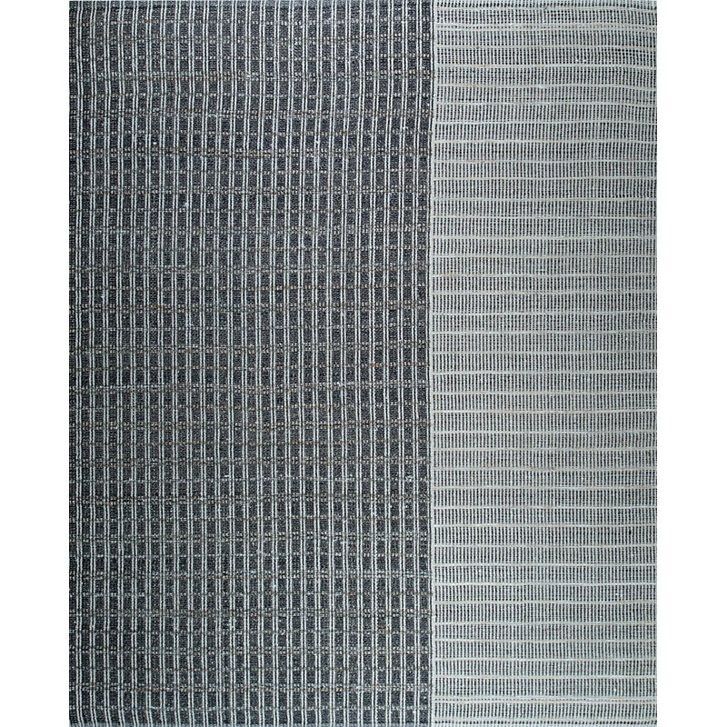 Gray Hand-Knotted Wool Vertical Stripes Geometric Modern Contemporary Carpet Rug, 9' x 12'