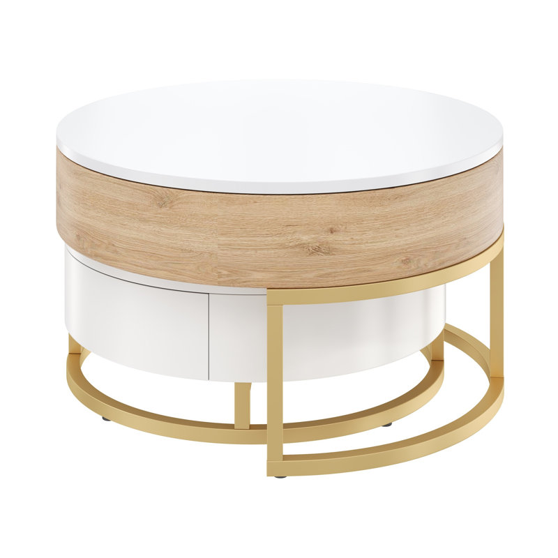 Tables basses gigognes modernes à plateau relevable avec 2 tiroirs