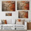 Collage d'arbre séquoia abstrait orange gris sur bois-277864974