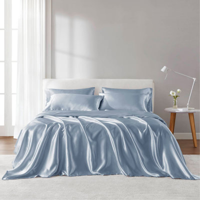 Ensemble de draps 6 pièces grand luxe bleu