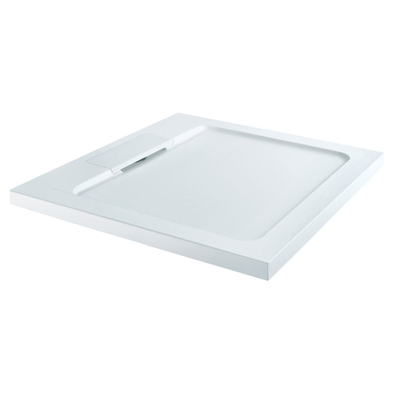  Plastic/Stone Shower Tray - White, 4.5cm H x 80cm W x 80cm L