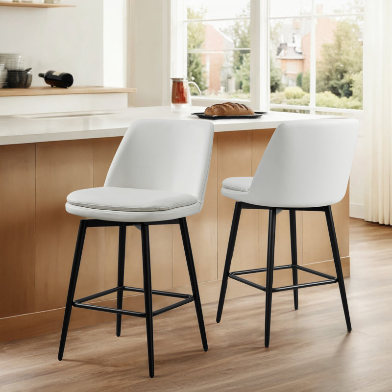 Tabouret Betzalel, Tabouret de comptoir (siège d'une hauteur de 27 p, Blanc
