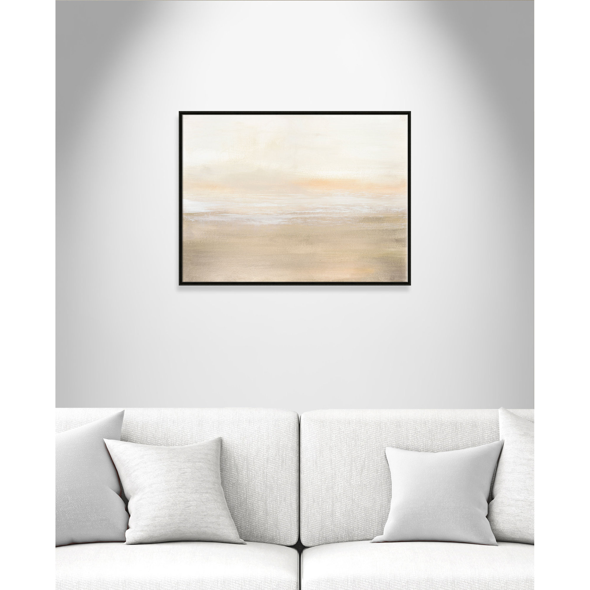 Morning Calm - Floater Frame Painting on Canvas, Espresso Framed, 30" H x 40" W x 2" D
