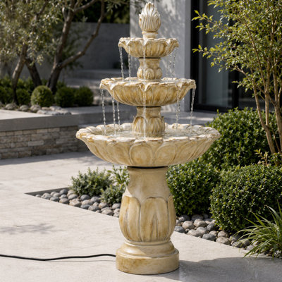 Aurelial Resin 3-Tier Outdoor Garden Fountain-45.27"H Water Fountain with Pump