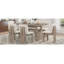 Ensemble de salle à manger 7 pièces 7 pièces, 1 table rectangulaire avec base à tréteaux et 6 chaises rembourrées pour la salle à manger et la cuisine-505401391