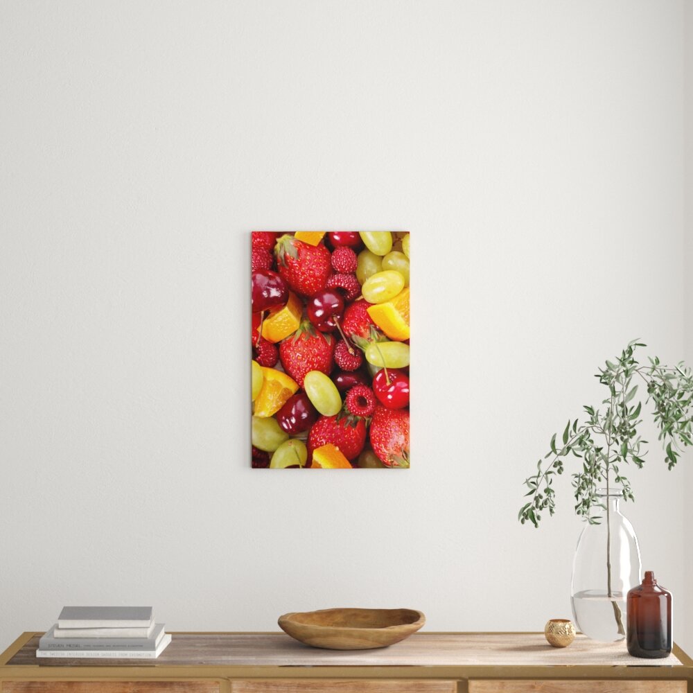 Leinwandbild Früchtemix Erdbeeren Weintrauben, Fotodruck