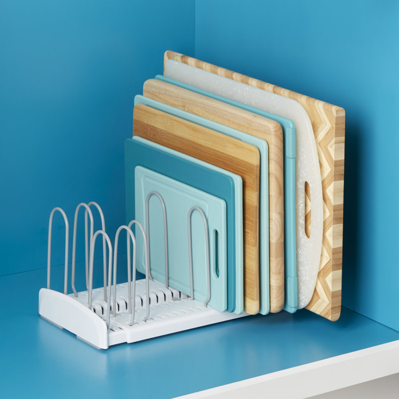 YouCopia StoreMore Expandable Pan and Pot Lid Organizer Rack for Kitchen Cabinet Storage, 6.5" H x 7.3" W x 18" D