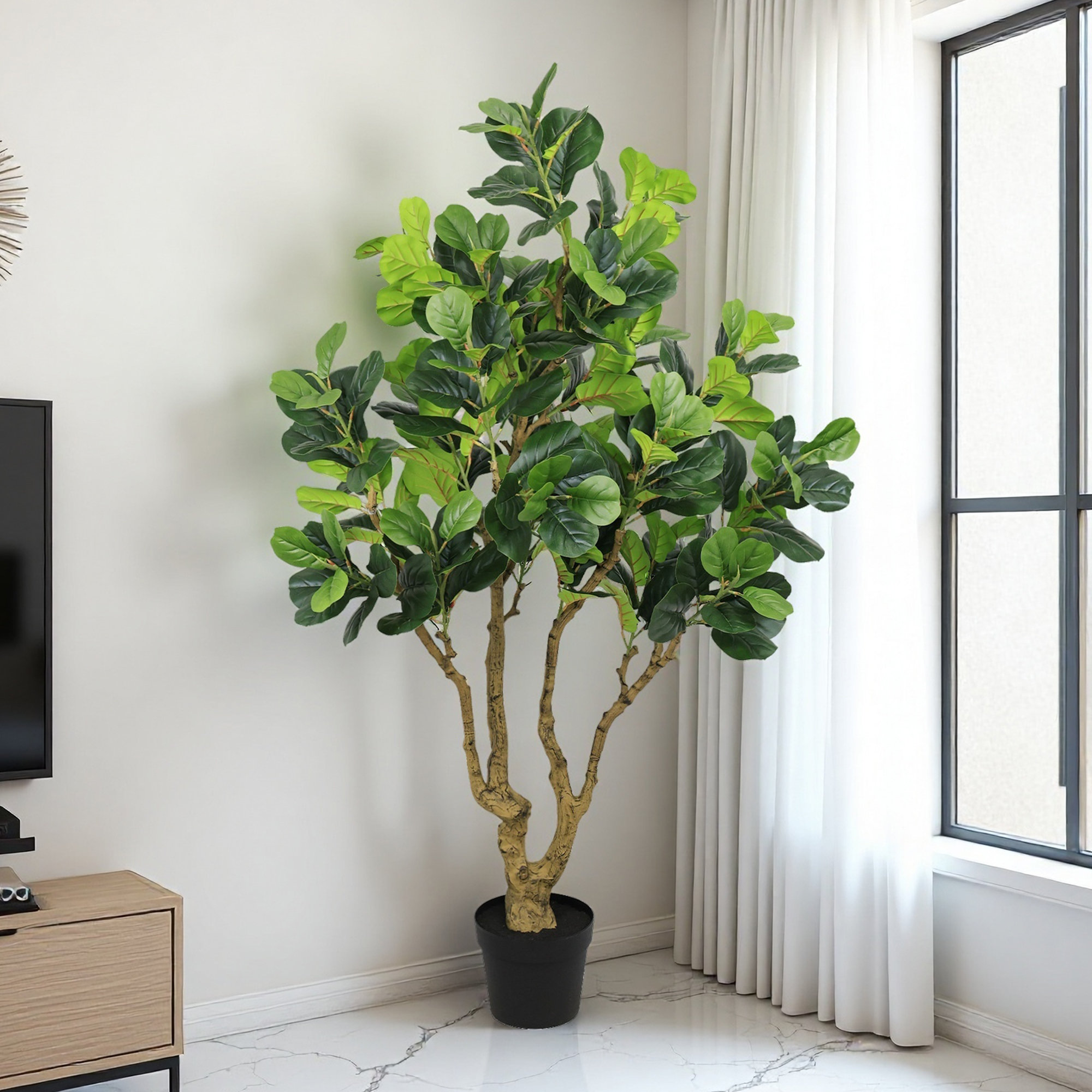 Kalituse Tree Latitude Run® 7ft Artificial Banyan Tree - Premium Faux Greenery With ...