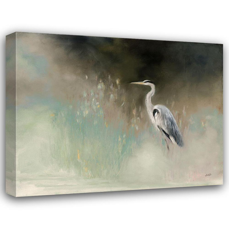 Bayou Breeze Purinton, Julia Gallery Wrapped Canvas Art Titled: Peaceful Egret Teal, 36" H x 44" W