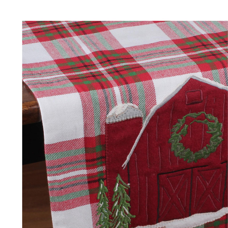 Ceclia Runner Christmas Cotton Applique Table Runnner