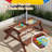 Kids Wood Rectangle Outdoor Picnic Table And Bench With Umbrella And Play Boxes-146801909