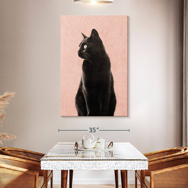 Brampt Black Cat Peach, 51" H x 34" W