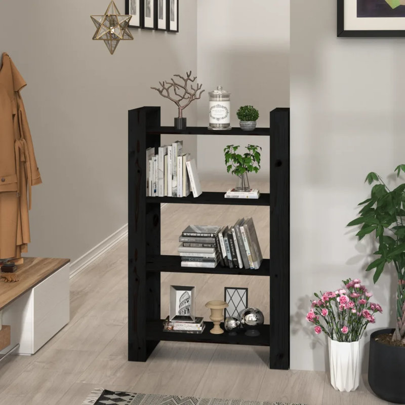 Ireatha 125cm H x 80cm W Standard Bookcase, Black