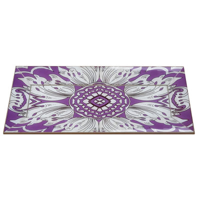 Handmade Reverse Painted Mirror Tray