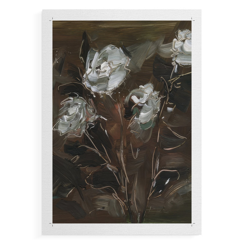 Blanc et cuivre I - impression sur toile seulement - non encadrée, H 27 po x l 18 po