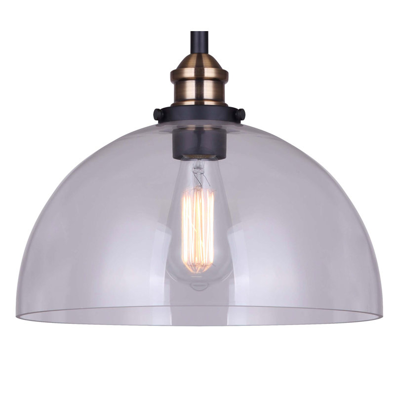 Massaoud 1 - Light Black/Gold Dome Pendant