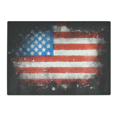 Tempered Glass Painted American Flag Chopping Board