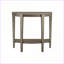 Table basse demi-lune compacte en stratifié brun à 2 niveaux, étroite et moderne pour les petits espaces-1948225951