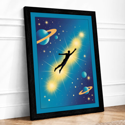 Ascending Through Stars Modern 1 Piece Single Picture Frame Wall Art