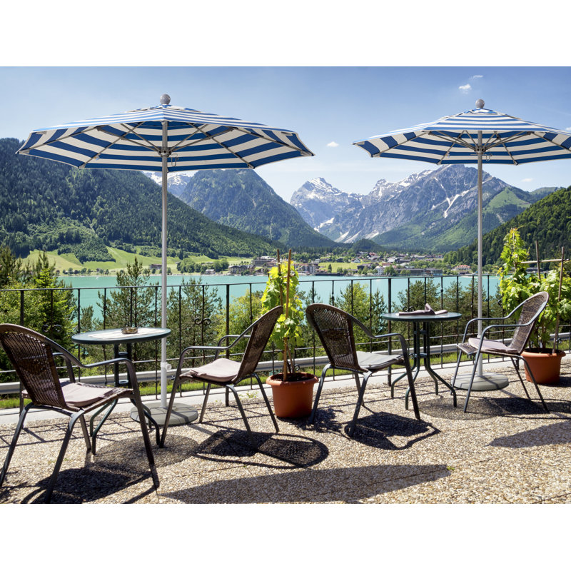 Parasol de marché 9 pi Hibo, Toile Sunbrella® brun baie