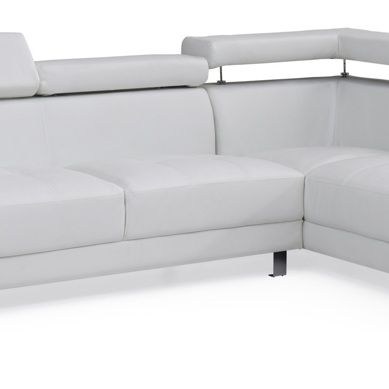 Canapé modulaire longue durée (sans repose-pieds), Simili cuir blanc