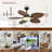 52Inch Tropical Palm Leaf Ceiling Fan With Lights & Remote Control
