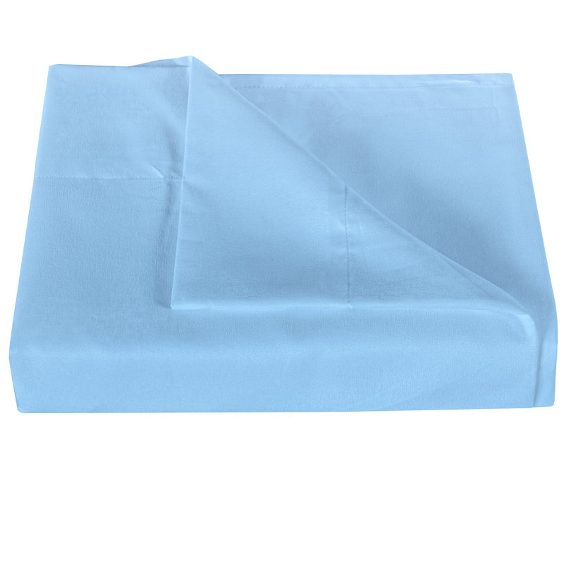 Drap plat en microfibre , Bleu ciel, Drap plat de taille double