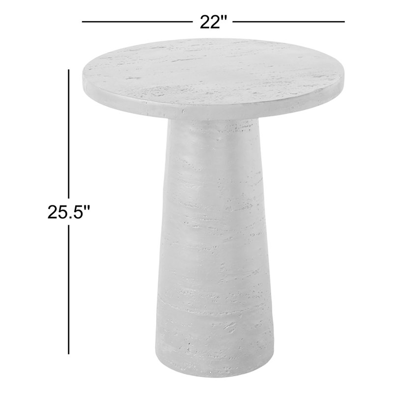 Round Side Table With Pedestal Base