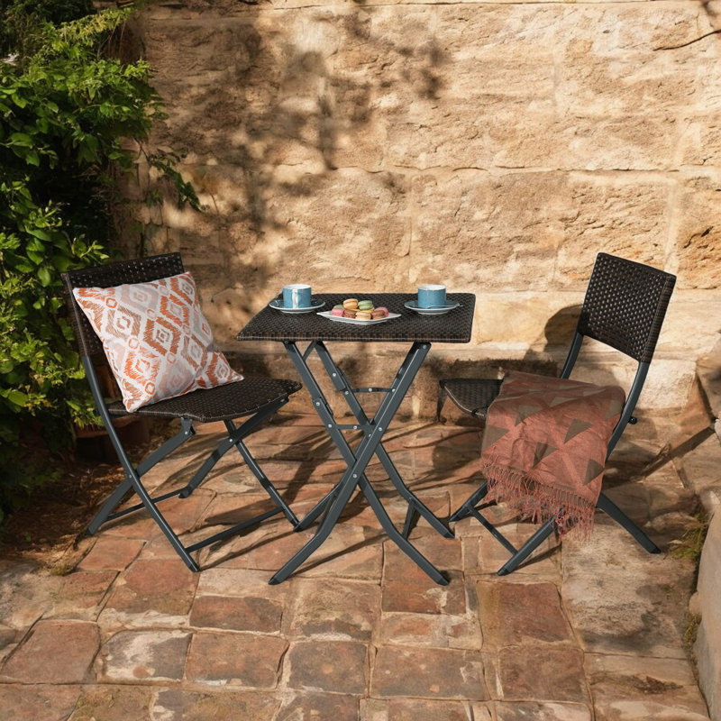  Nevada Folding Bistro Set, Brown