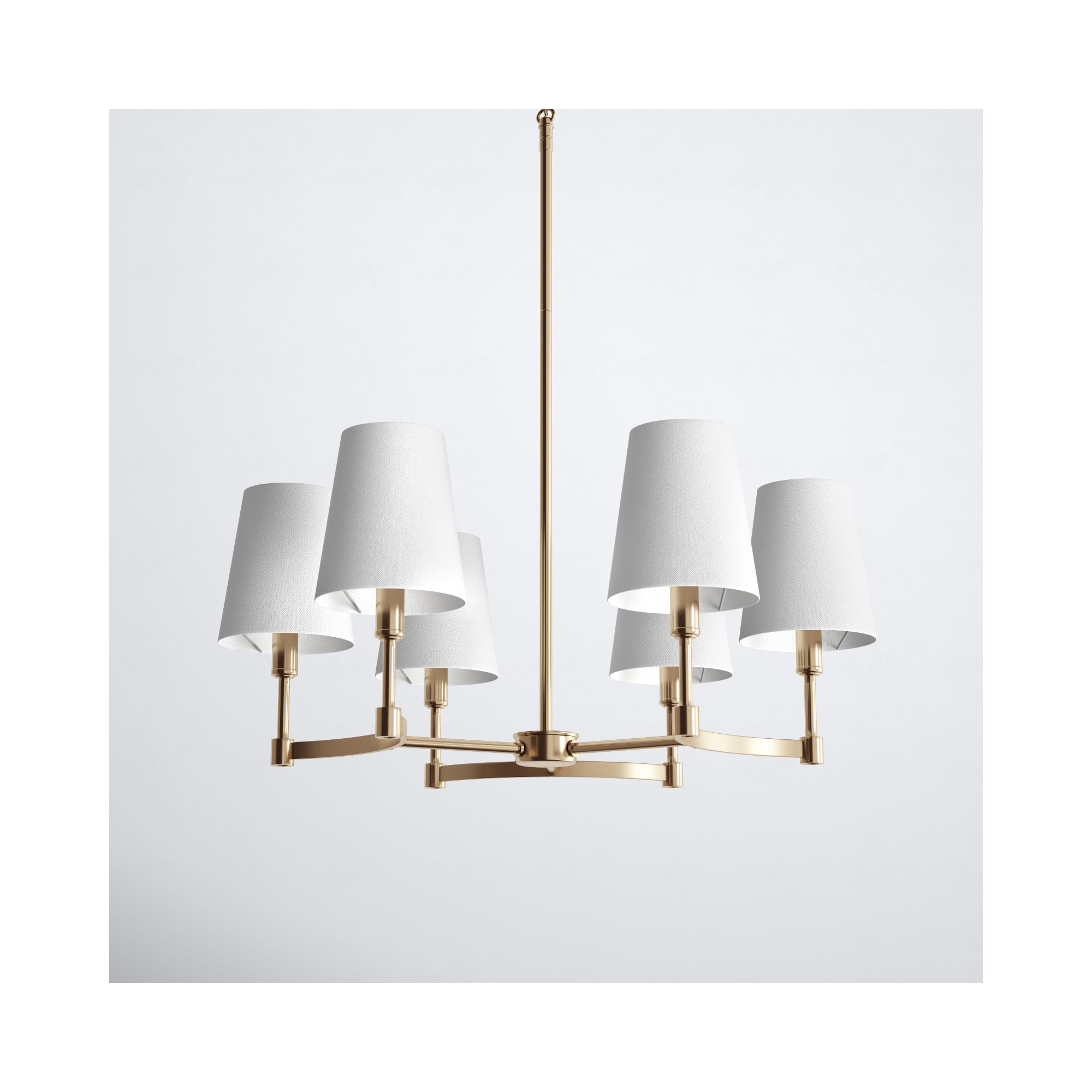 Triton 6-Light Dimmable Traditional Chandelier , Brass