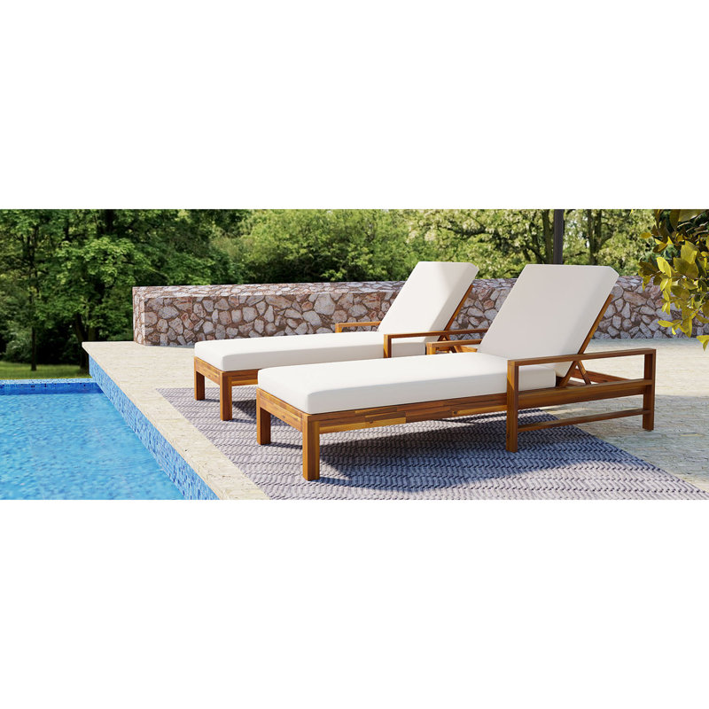 Méridiennes de patio réglables en bois d'acacia pour une détente extérieure moderne