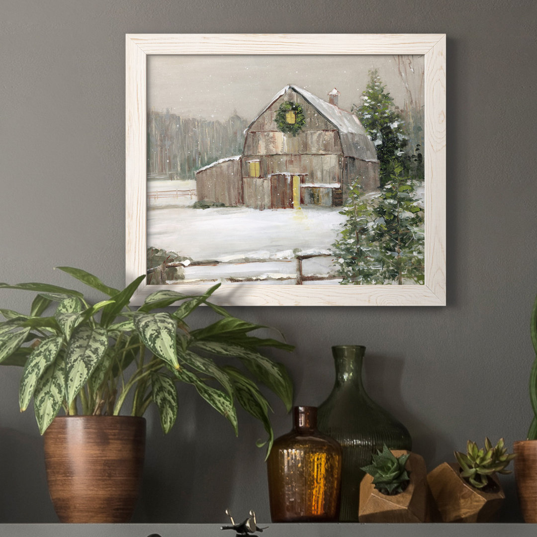 " Winter Barn " Painting Print August Grove® 