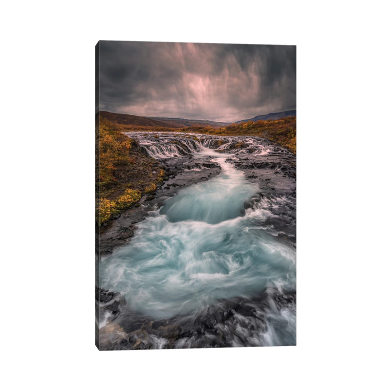 Bruarfoss by Larry Deng - Wrapped Canvas Print, 20.32 cm H x 30.48 cm W