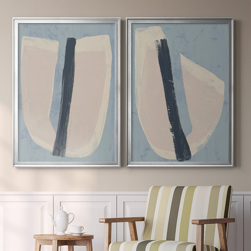 «Paper Slice I», toile encadrée de qualité supérieure - prête à être accrochée, H 30,5 po x l 45 po, Argent argent
