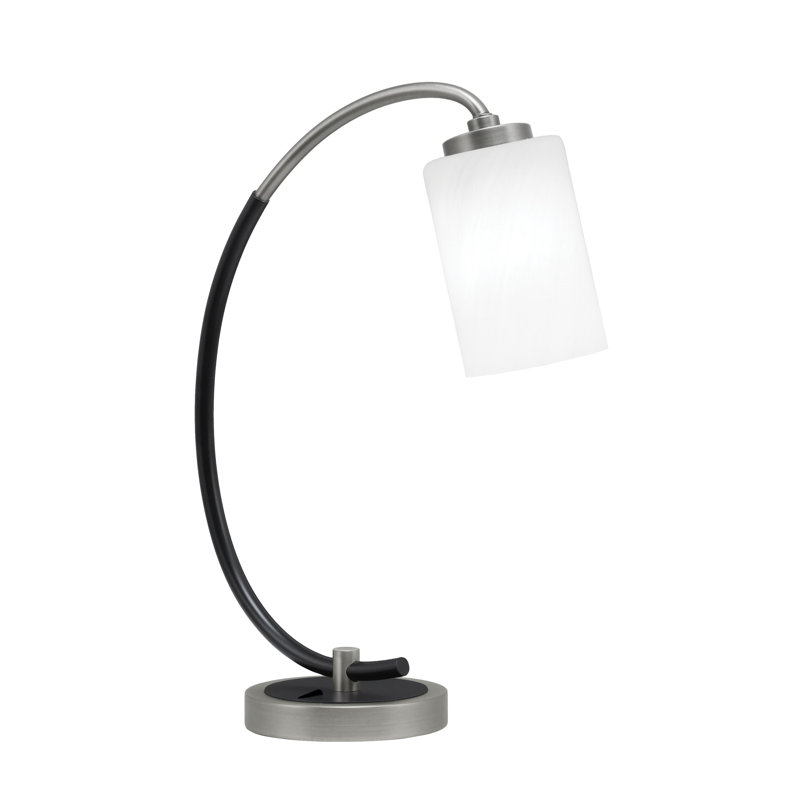 Lampe de bureau en acier inoxydable Guile, Graphite / noir mat, Blanc