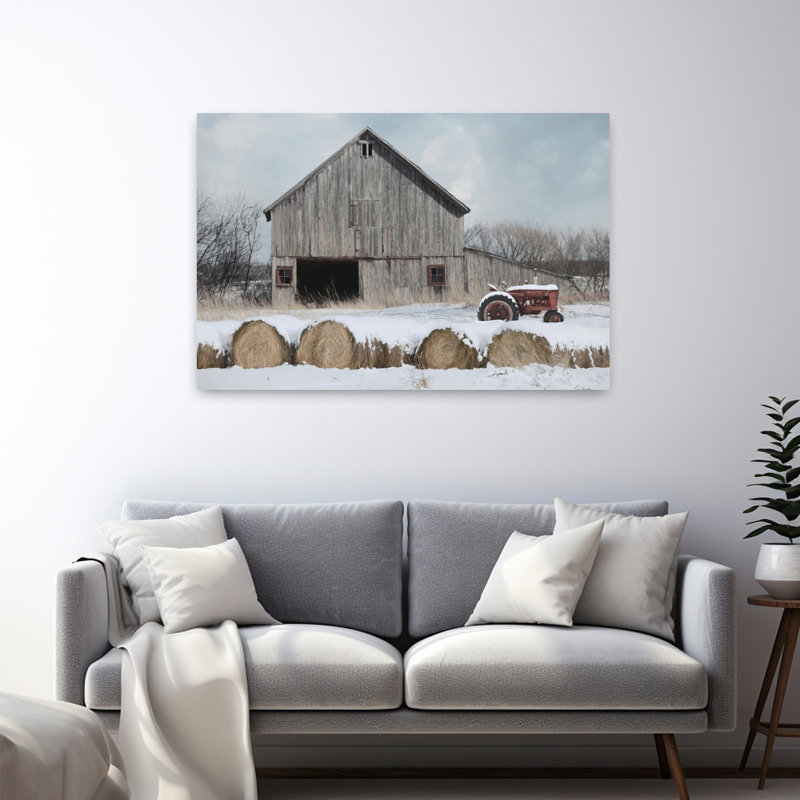 Paysage d'hiver abstrait froid, H 48 po x l 32 po