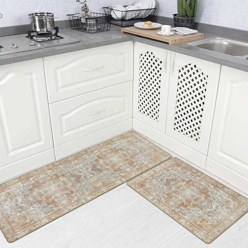 Ensemble de 2 tapis de cuisine antidérapants antidérapants antidérapants et antidérapants pour la cuisine de 17 po x 47 po + 17 po x 28 po