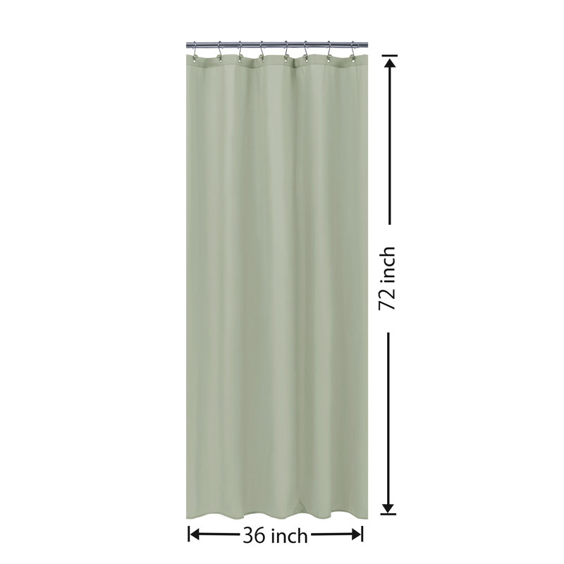 Doublure de rideau de douche simple en tissu imperméable avec aimants Kidd, Sauge du désert, H 72 po x l 36 po